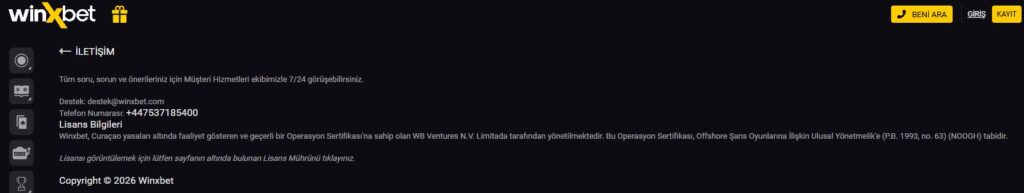 winxbet iletişim